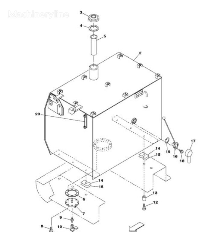 Case KTH11001 KTH11001 fuel tank for CX470B construction equipment - Machineryline