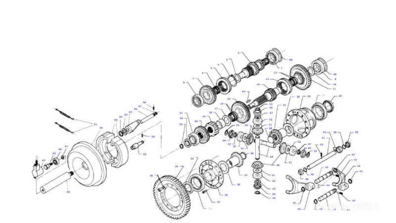 вал-шестерня D46145000 для трактора колесного Massey Ferguson MF 30 32