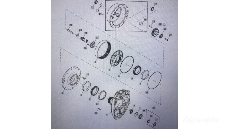 R555814 eje de engranaje para John Deere  8345R tractor de ruedas - Agronetto