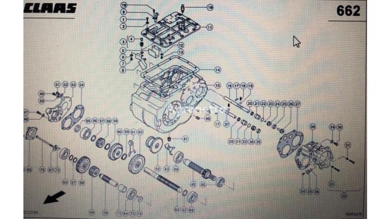 Hộp số dành cho máy gặt đập liên hợp Claas LEXION 580 cho phụ tùng - Agronetto