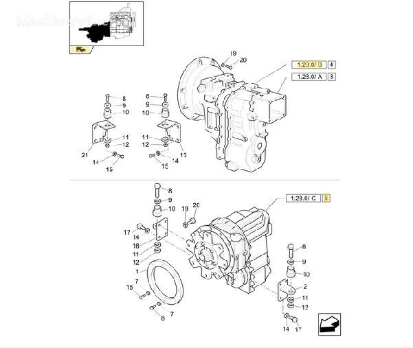 gearbox for New Holland B110B backhoe loader