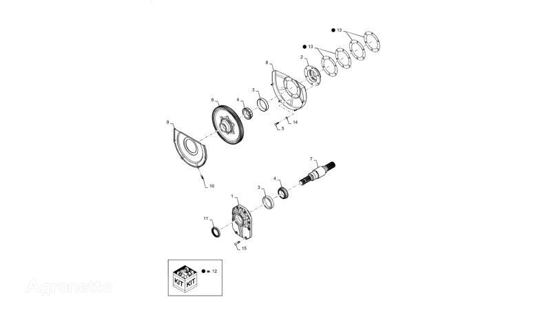 444800A2 hajtómű fogaskerék New Holland T6090 T6070 kerekes traktor-hoz