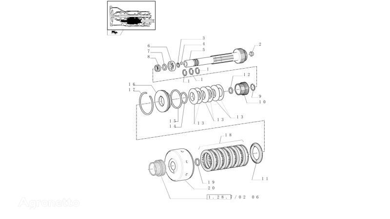 47126212 zupčanik mjenjača za New Holland T6010  traktora točkaša