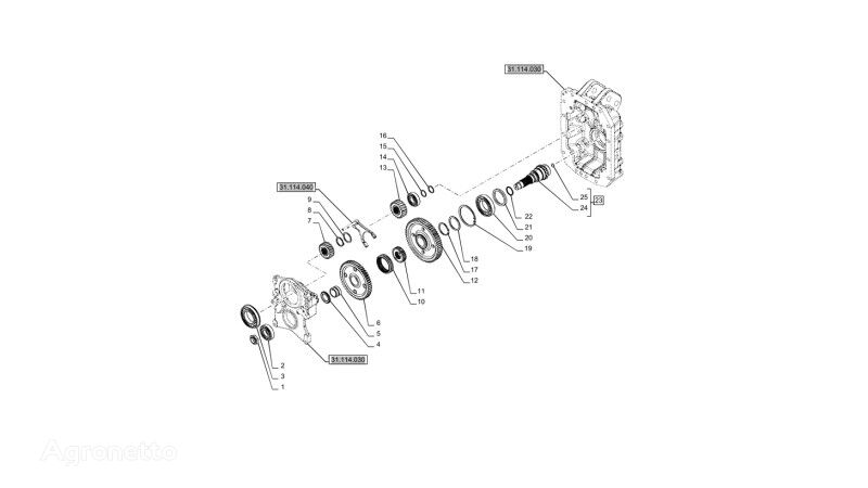 ozubené kolo převodovky 87605013 pro kolového traktoru New Holland T6070