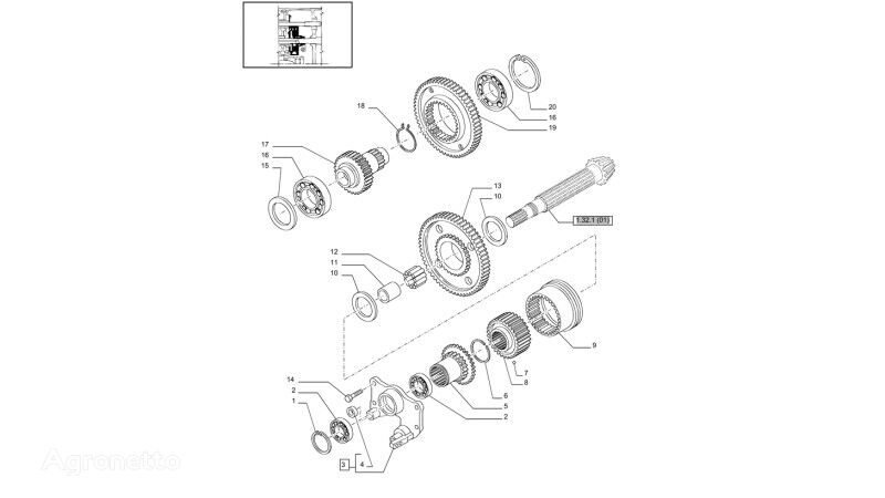 5198393 girkassegir for New Holland T6010 hjul traktor