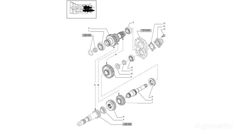 5195019 Getrieberad für New Holland T6010 T6070  Radtraktor