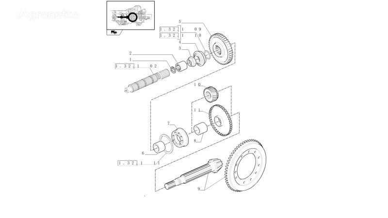 шестерня КПП 5163666 для трактора колесного New Holland T6010