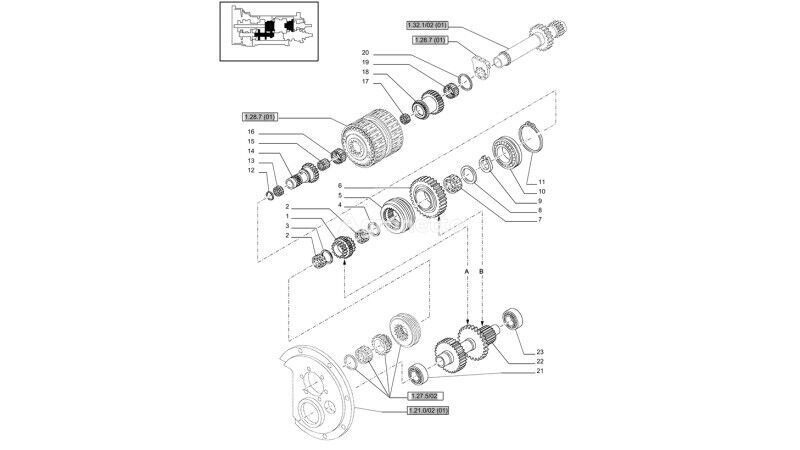 шестерня КПП 87396958 для трактора колесного New Holland T6010