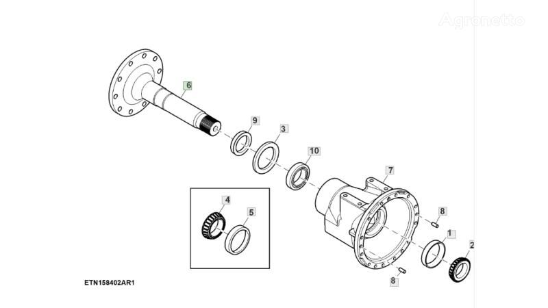 піввісь John Deere 6230 6250 R293693 до трактора колісного John Deere 6230 6250