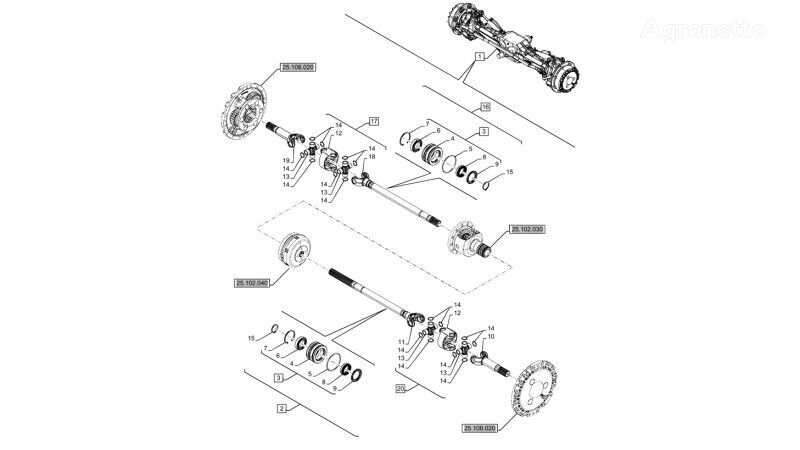 полуось New Holland T6070 Półoś 14t 47900513 для трактора колесного New Holland T6070