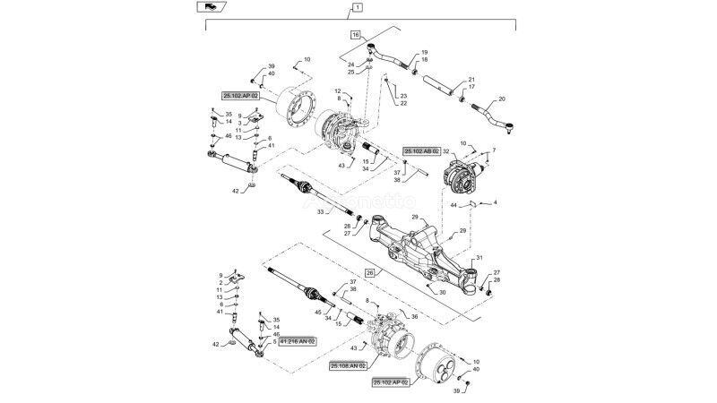 New Holland T6090 T6070 Wałek 84415816 84415816 half-axle for New Holland T6090 wheel tractor