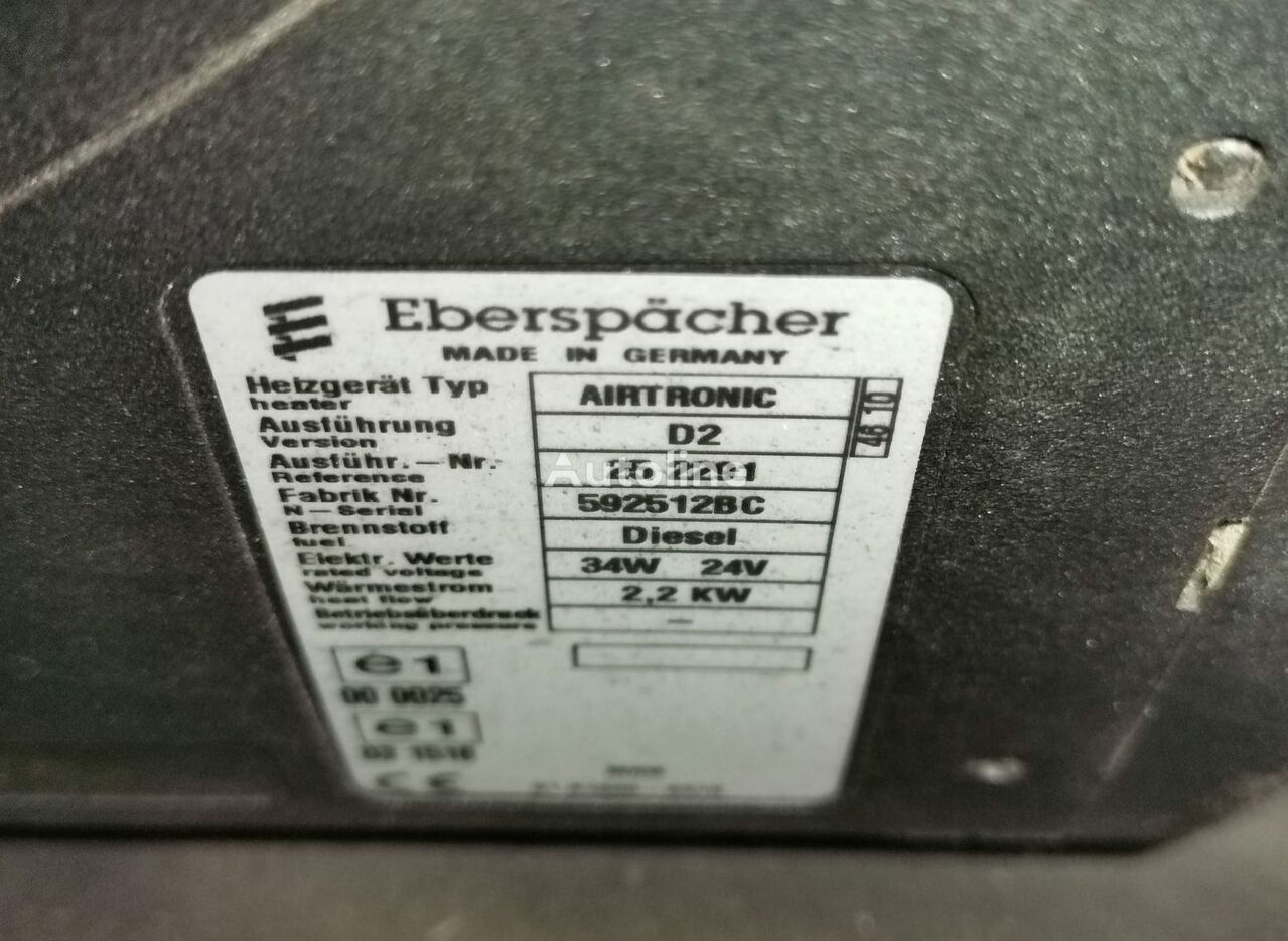 MAN OGRZEWANIE POSTOJOWE EBERSPACHER D4S heater for MAN truck