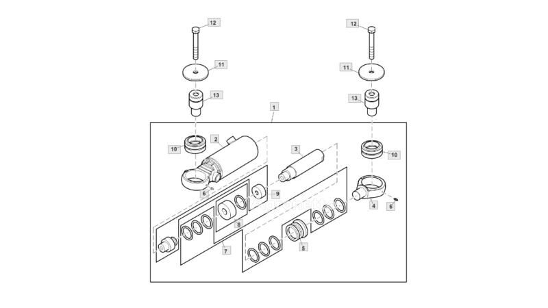 TA20416 hydraulic cylinder for John Deere 8245R 8270R 8295R 8320R 8335R 8345R 8370R 8400R