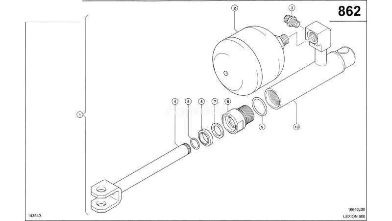 0000419330 cilindro hidráulico para Claas Lexion 600  cosechadora de cereales