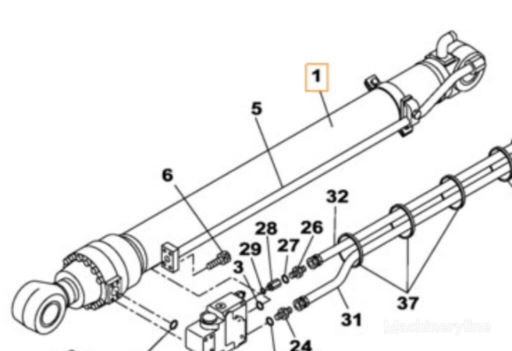 Case KRV24010 KRV24010 hydraulic cylinder for Case CX210BLR CX210C CX210CLR CX210DLR CX220CLC construction equipment - Machineryline