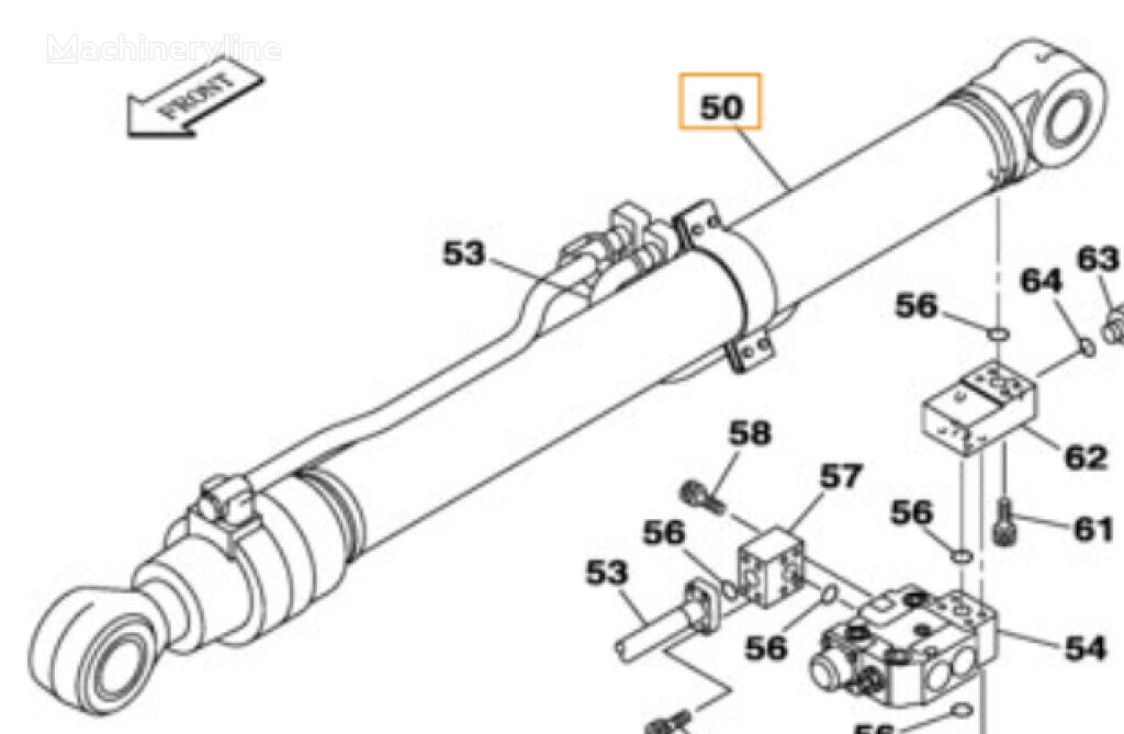 Case KSV11430 KSV11430 hydraulic cylinder for Case CX220C CX330 CX350 CX350B CX350C CX350C-8 CX360B CX370C CX370B CX370CLC CX380C CX380C-8 excavator - Machineryline