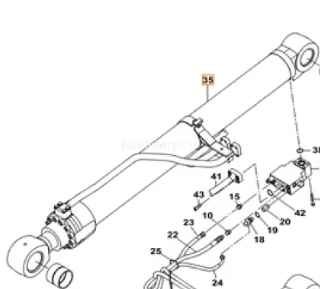 Case KSV25650 KSV25650 hydraulic cylinder for Case CX350B CX350C CX350DLC CX370C CX370CLC CX380CLC CX380DLC excavator - Machineryline