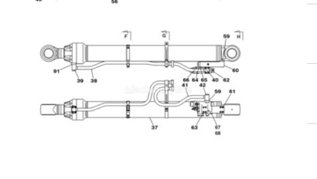 Case KUV10380 KUV10380 cilindro hidráulico para E805 maquinaria de construcción