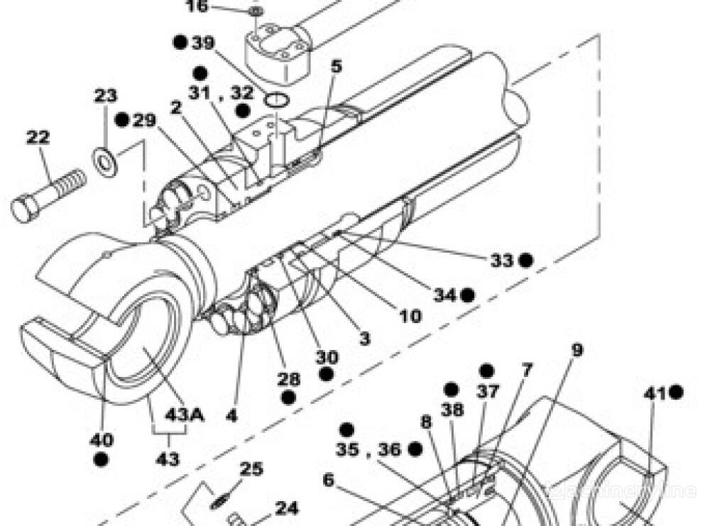 vérin hydraulique Case LZ007420 LZ007420 pour matériel de TP CX330 CX350 CX350B CX350C CX360B CX370B CX370C