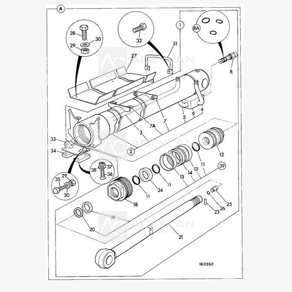 гидроцилиндр JCB 540/140-Ram Inner Extension G.A. 561/60154 для фронтального погрузчика JCB TELEHANDLER