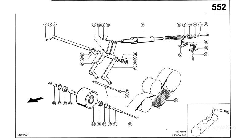 (Napinacz napędu młocarni) 0000405711 hydraulcylinder till Claas Lexion 580 skördetröska