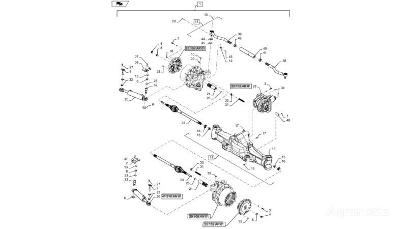 хидроцилиндър New Holland T6090 T6070 Siłownik 84308818 84308818 за колесен трактор New Holland T6090 T6070