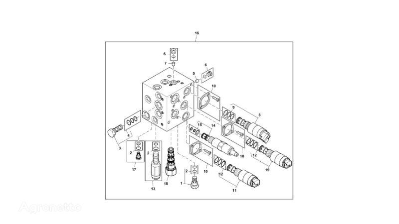 RE584061 hydraulic distributor for John Deere 9470RX crawler tractor