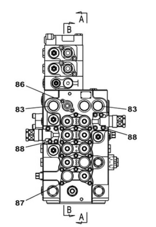 hydraulický rozvaděč Case KMJ15911 KMJ15911 pro bagru Case CX145C CX130C