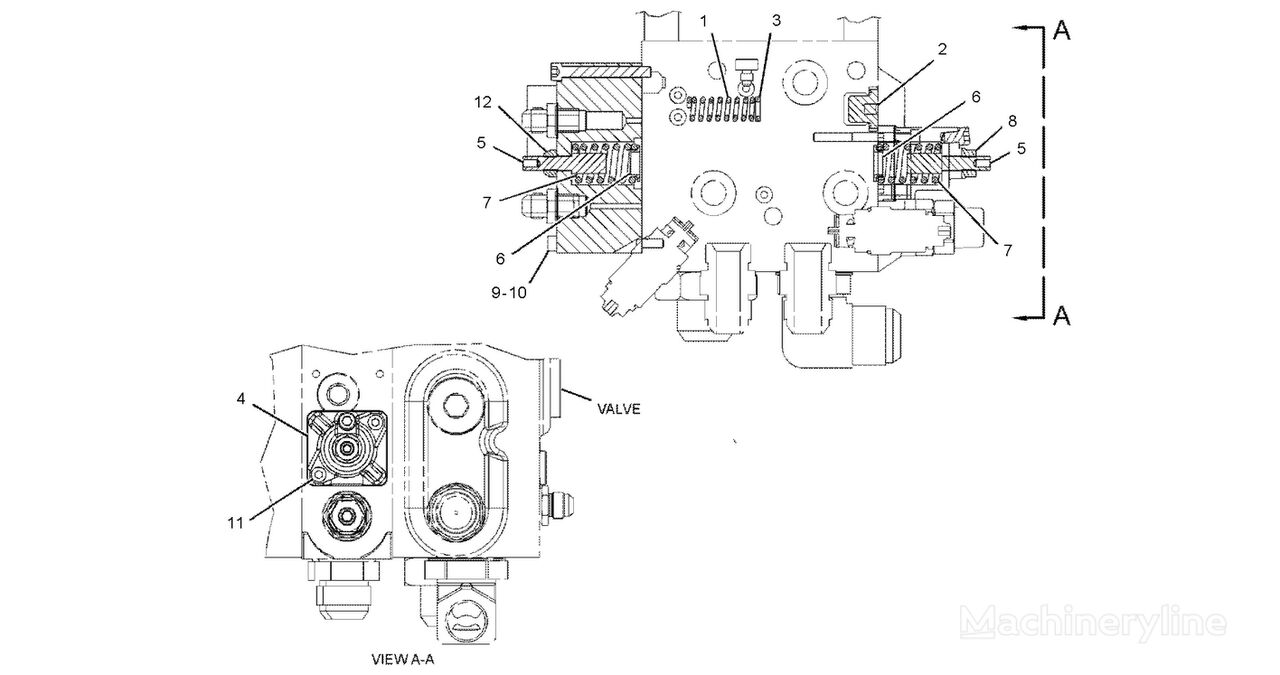 Caterpillar 2433434 / 243-3434 hydraulic distributor for Caterpillar R1300G underground mining loader