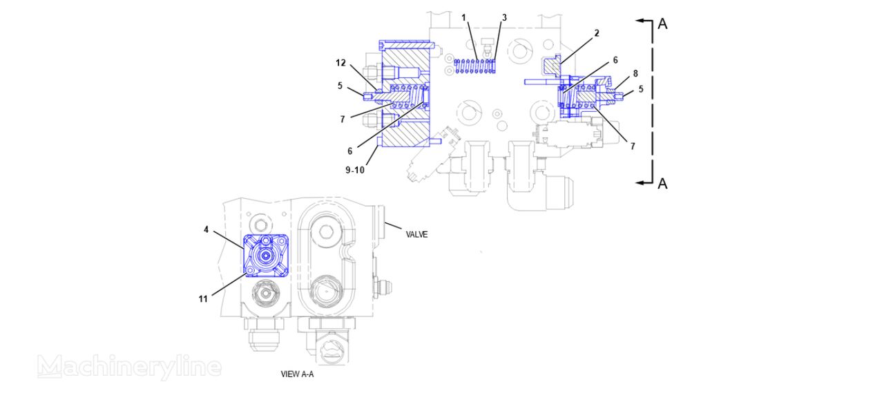 Caterpillar 2433434 / 243-3434 hydraulic distributor for Caterpillar R1300G tunnel excavator - Machineryline