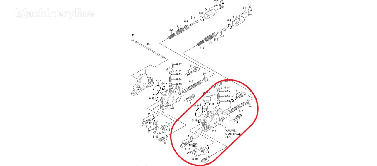 гидрораспределитель Hitachi 0831101 для экскаватора Hitachi EX1900-5 EX1900-6 EX1900E-6LD EX1900E-6BH EX2000-7-BH EX2000