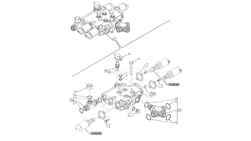 New Holland Korpus zaworu 87523105 hydraulic distributor for New Holland T6070  wheel tractor