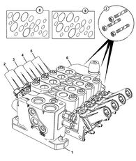 Rexroth R908407001A, 333/H7010 distribuidor hidráulico para JCB