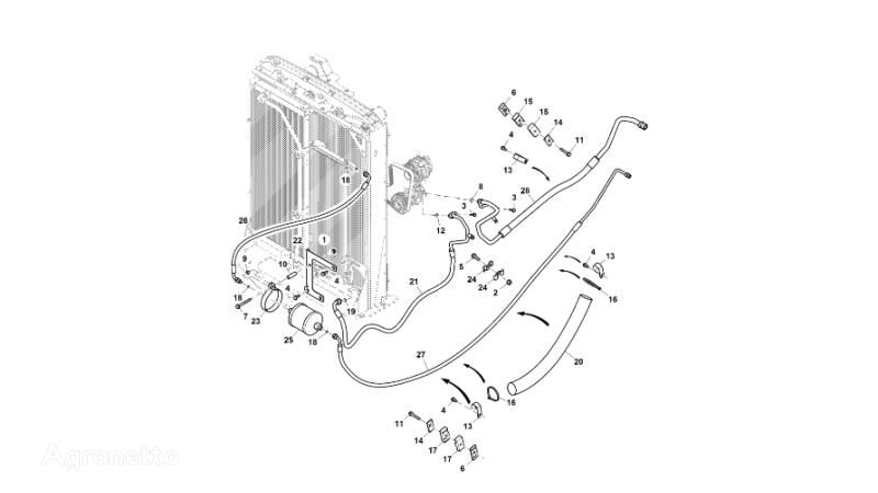 furtun de înaltă presiune RE582510 pentru John Deere 9470RX