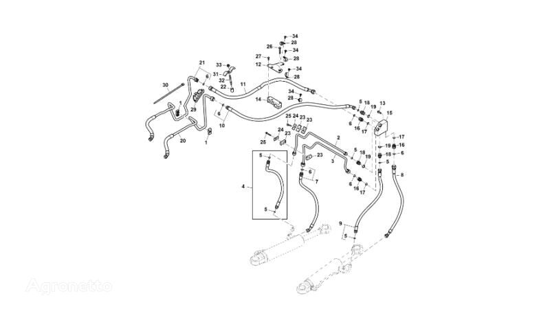 RE586383 hydraulic hose for John Deere 9470RX