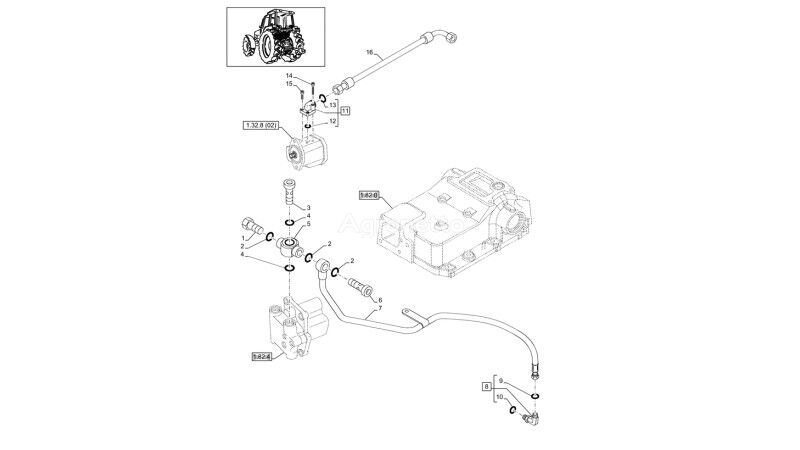 tuyau hydraulique Rurka 47133581 pour tracteur à roues New Holland T6010 T6090 T6070