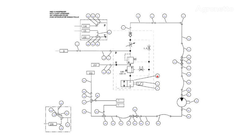 D45120700 hidromotors paredzēts Massey Ferguson MF 30 32 graudu kombaina