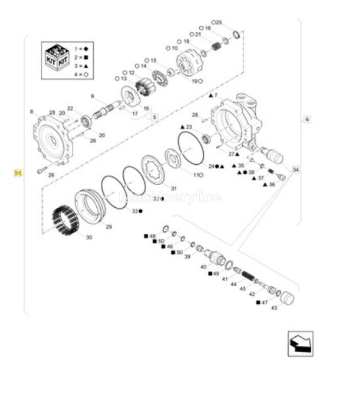 hidraulinis variklis Case 31MJ-10150 31MJ-10150 ekskavatoriaus Case CX18C CX19C