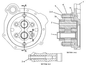 motor hidraulic Caterpillar 1335100 / 133-5100 pentru basculantă rigidă Caterpillar R1300G / R1700 / 966F