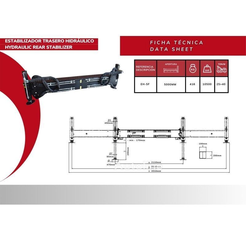 Picior de sprijin Rear hydraulic stabilizer for articulated cranes EH-5F pentru macara montată - Autoline