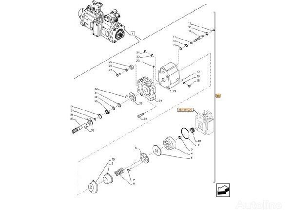 гидронасос Case 47758218 для экскаватора Case CX210D CX230D CX240D CX245 D CX250 D CX300D