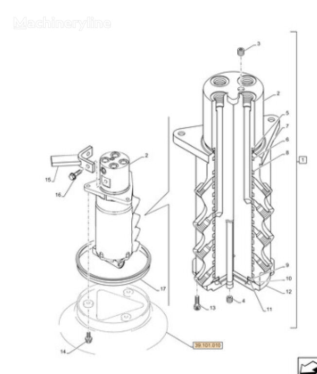 rotateur hydraulique Case KAA11140 KAA11140 pour mini-pelle Case CX75CSR