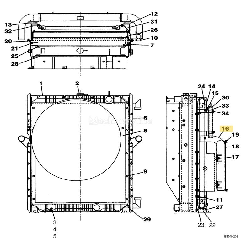 مبرد بيني Case LL00083 1396-021-1000 لـ حفارة Case CX330 CX350 - Machineryline