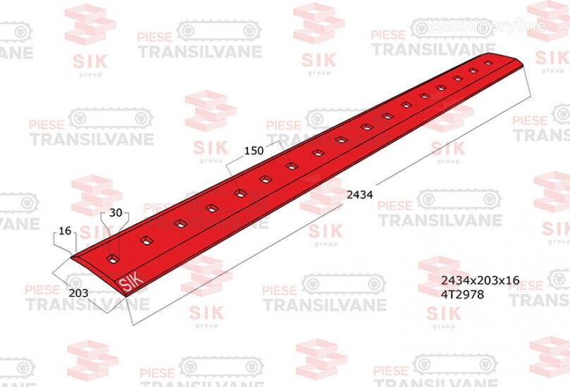 DBF 2434x203x16 24x5/8" (4T2978) kniv for skuffe til hjullaster