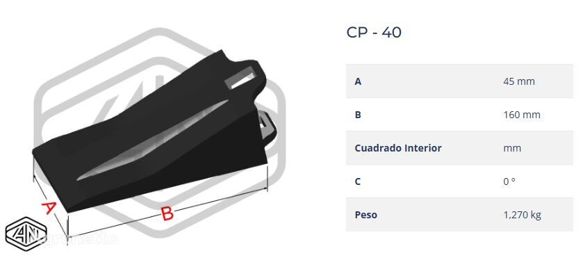 EXCAVATOR TOOTH/ DIENTE DE EXCAVADORA CP-40 VMDIENPE4K693 cuchillo para trituradora desbrozadora - Agronetto