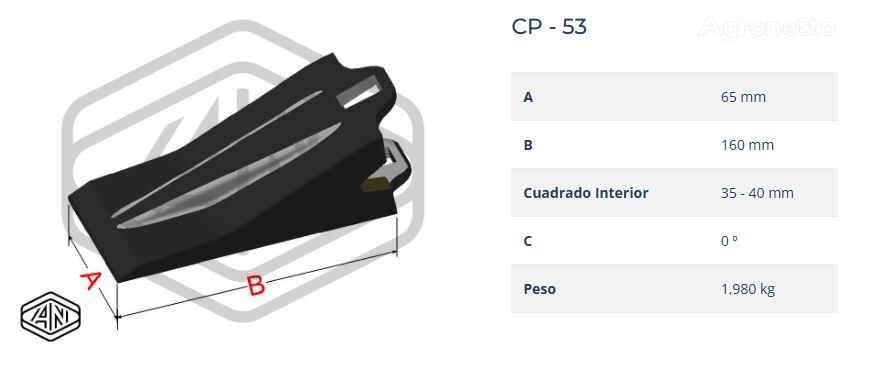 couteau EXCAVATOR TOOTH/ DIENTE DE EXCAVADORA CP-53 VMDIENM40CP53 pour broyeur