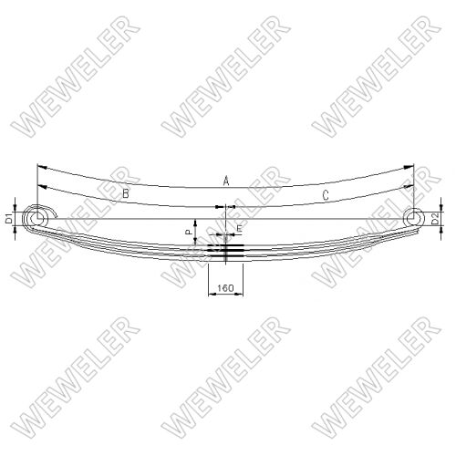 листовая рессора Mercedes-Benz F020T671ZA75, O.E. 9443200302 O.E. для грузовика