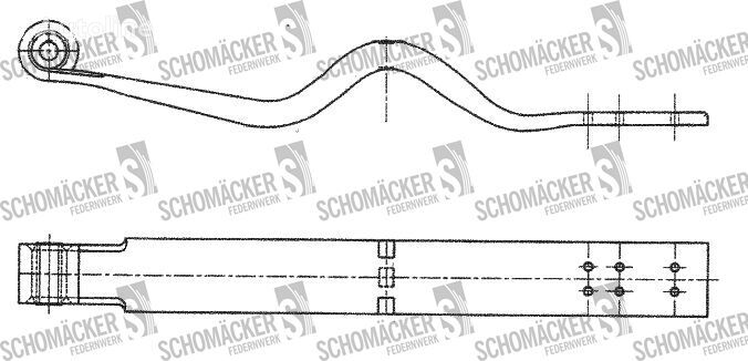 листовая рессора Schmitz Schomäcker 26610200 O E 016499 Nr для полуприцепа Schmitz Cargobull