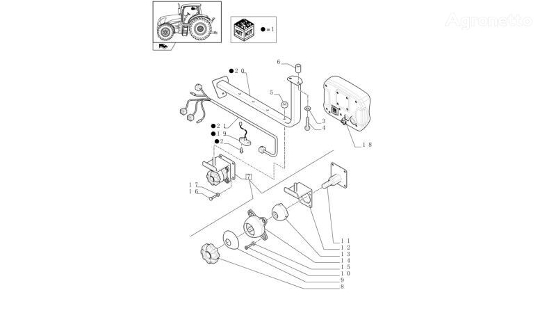 مانیتور New Holland T6010 Urzadz ster monitora 87703363 87703363 برای تراکتور چرخ دار New Holland T6010