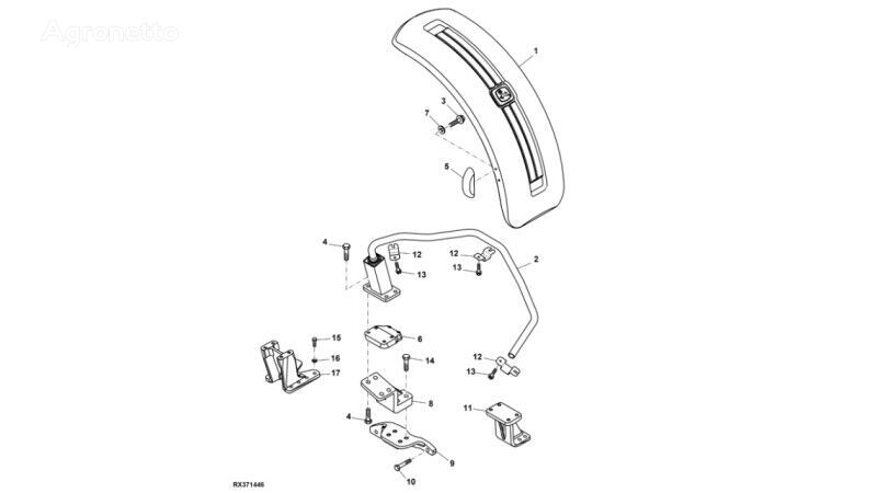 mudguard for John Deere 8345R wheel tractor